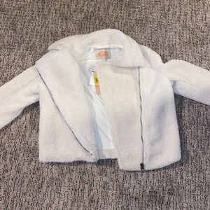 White/cream Gianni bini fuzzy dress jacket